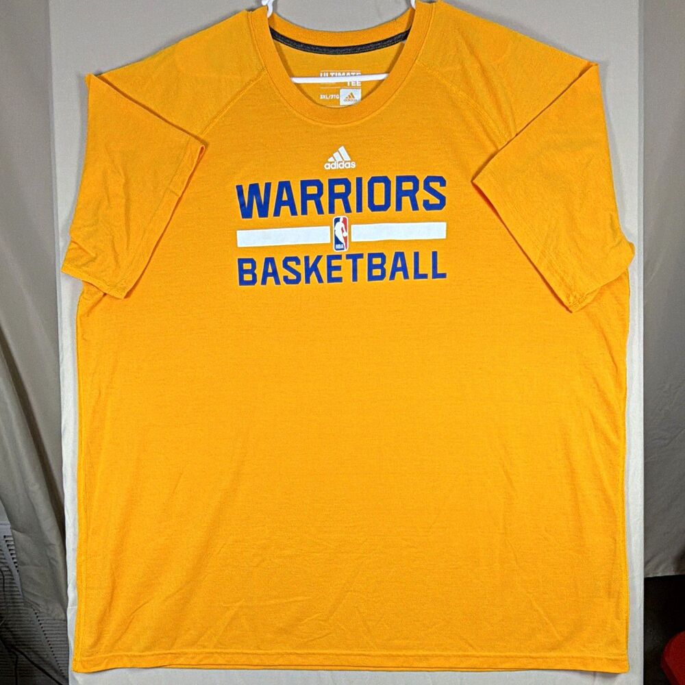 Adidas NBA Golden State Warriors Basketball Climalite T-Shirt Men’s 3XL Yellow